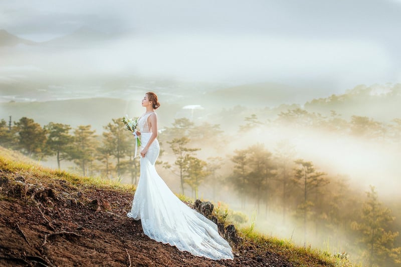 Bride in forest